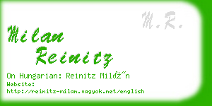 milan reinitz business card